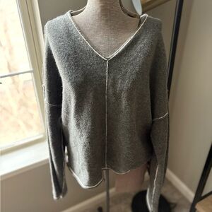 1. State Charcoal V-Neck Women's Sweater